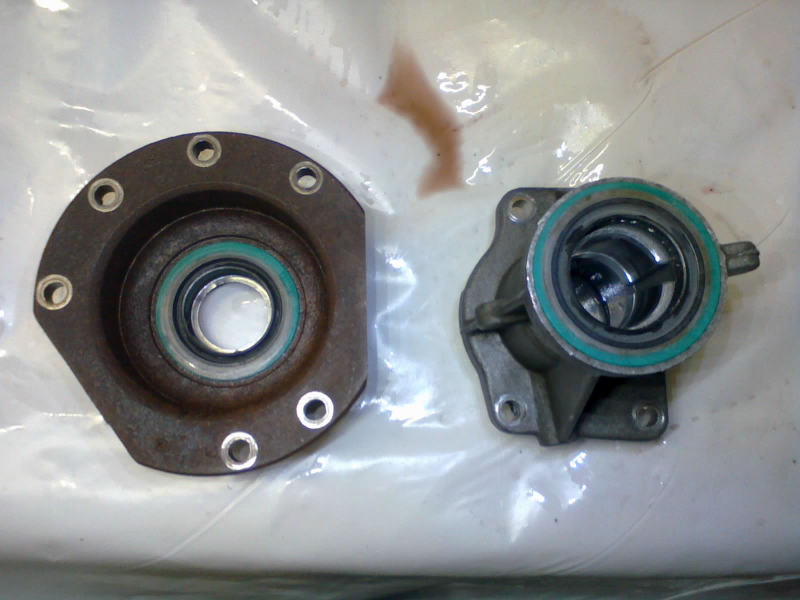 The extension housing and the other bearing retainer get new seals pressed in